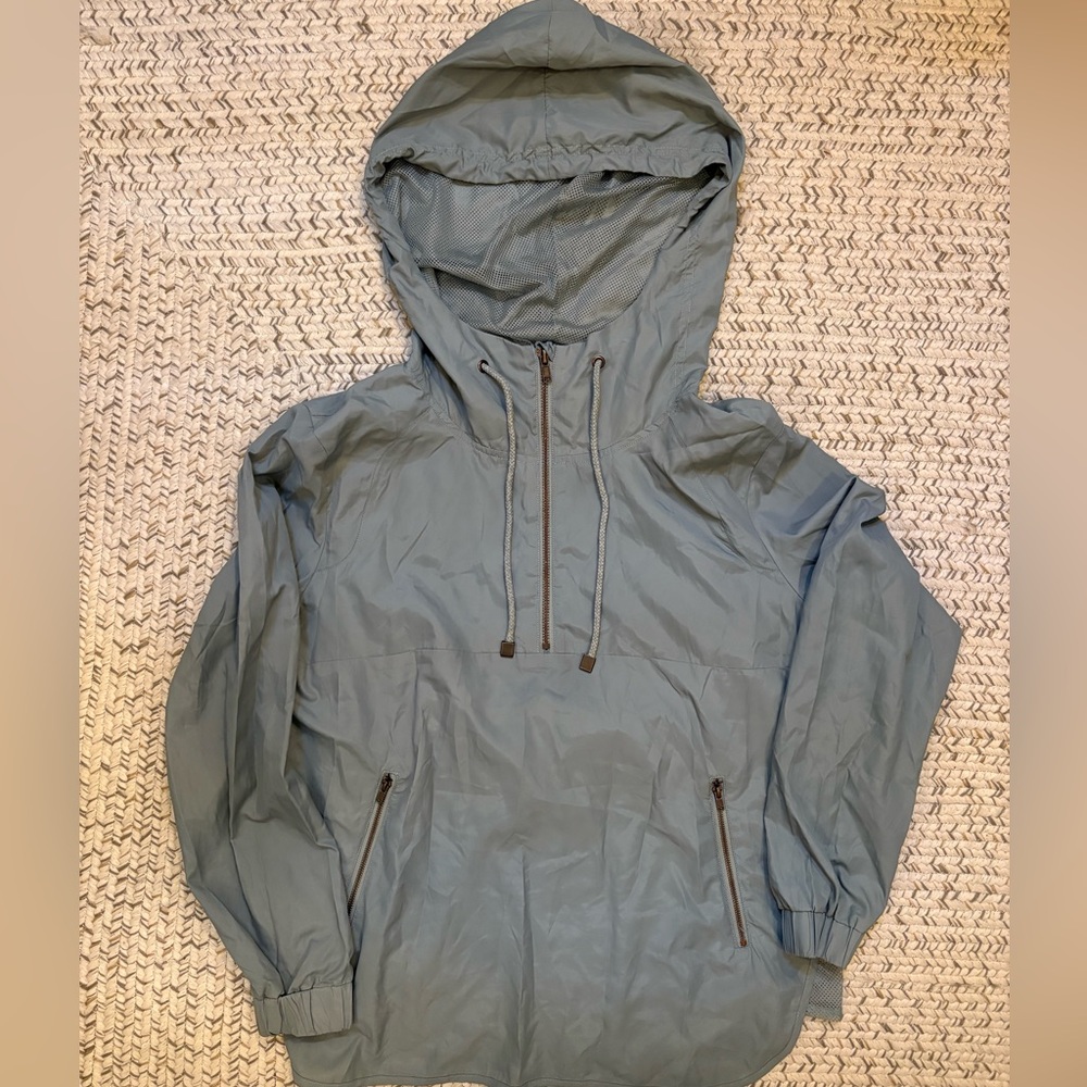 Blue Gray Windbreaker Overlay Jacket